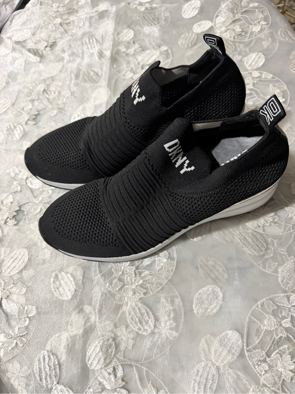 DKNYC Black Knit Slip-On Men's Sneakers
